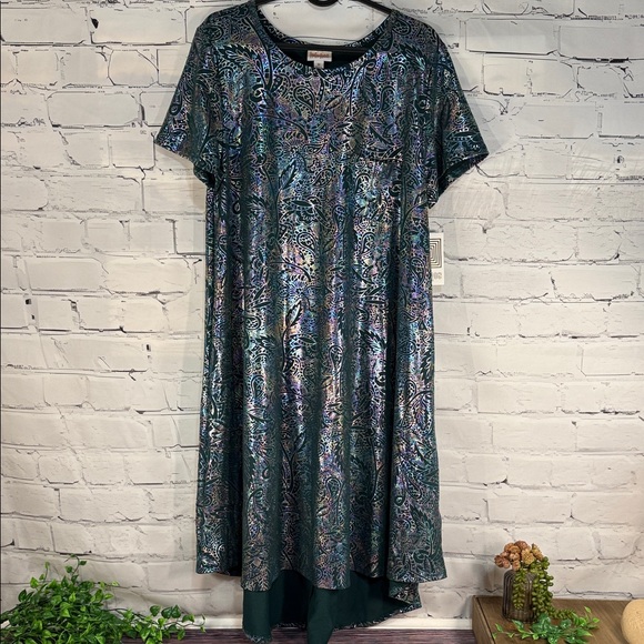 LuLaRoe Dresses & Skirts - LuLaRoe Carly Shimmering Multicolor Iridescent Midi Dress Mermaidcore NWT